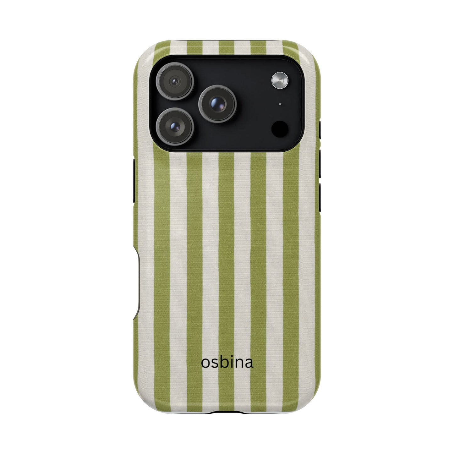 osbina | MagSafe compatible for iPhone | Verde Stripe Phone Case | Color Edit Collection