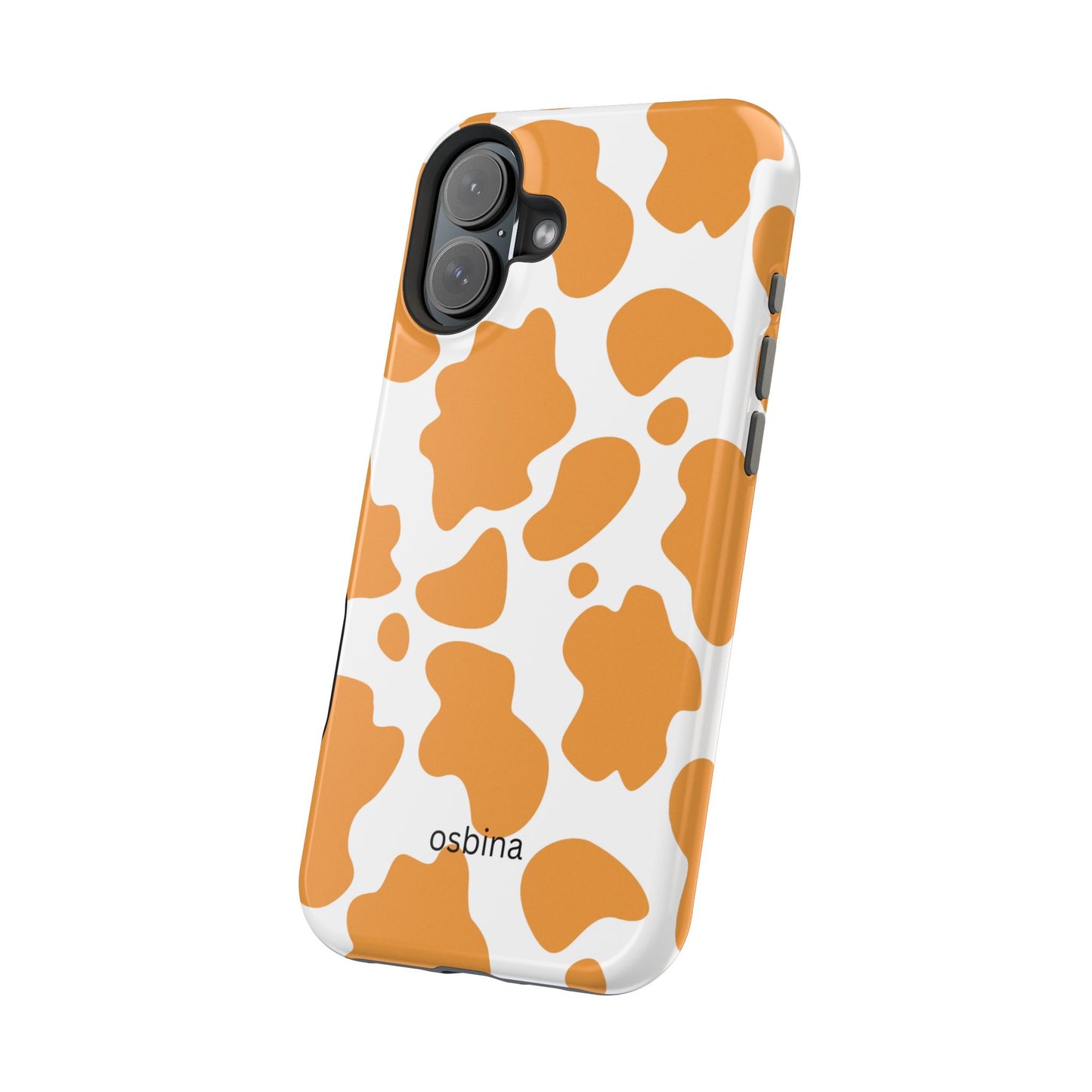 osbina | MagSafe Compatible for iPhone | Holy Cow, It’s Chic — The Orange Cow Print Case | The Season Collective