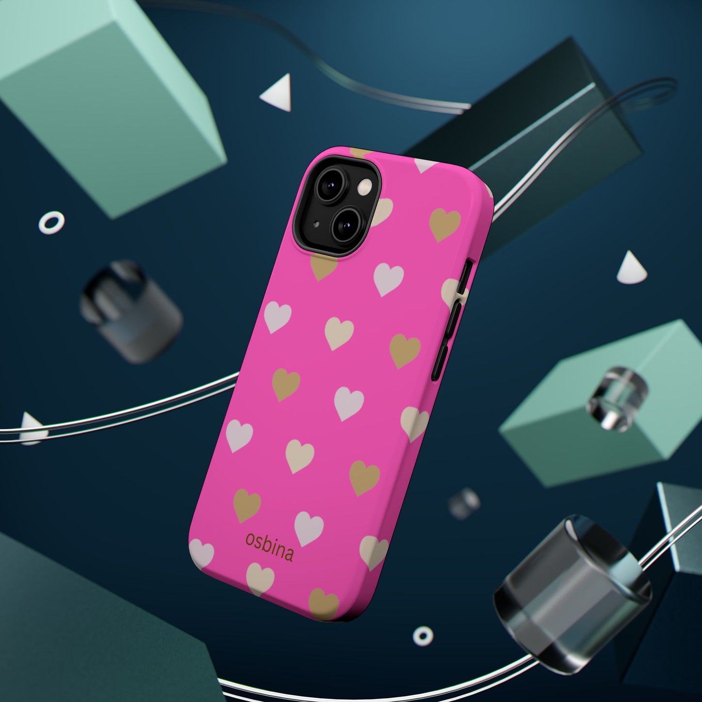 osbina | MagSafe compatible for iPhone | The Golden Hour Hearts Case | YAYOU Collection Supporting Shine Like Sable