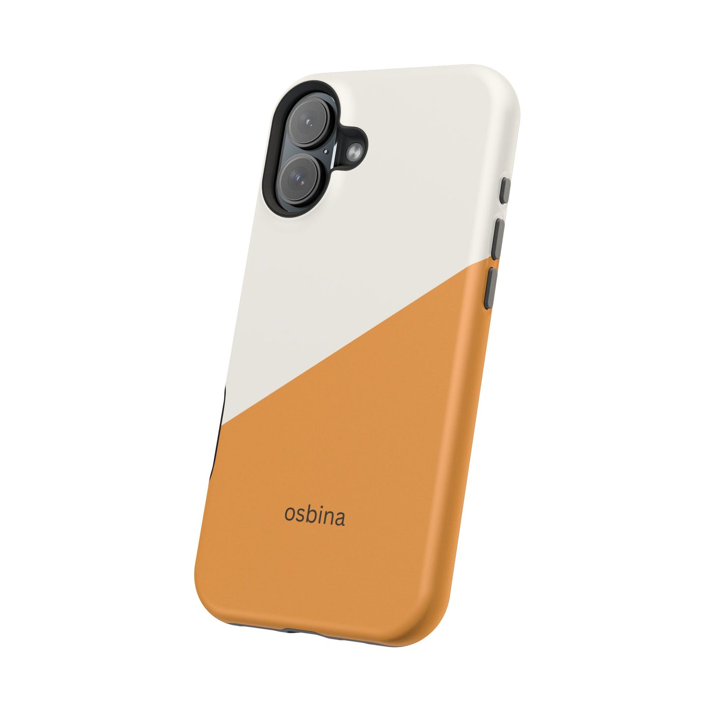 osbina | MagSafe Compatible for iPhone | Divide & Conquer — The Orange + White Split Diagonal Case | The Season Collective