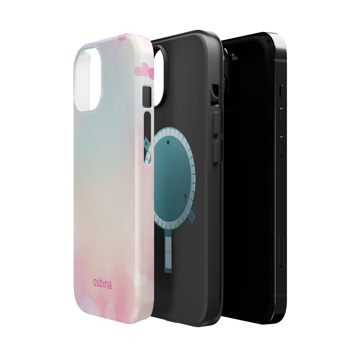 osbina | MagSafe compatible for iPhone | The Cotton Candy Hearts Case | YAYOU Collection Supporting Shine Like Sable