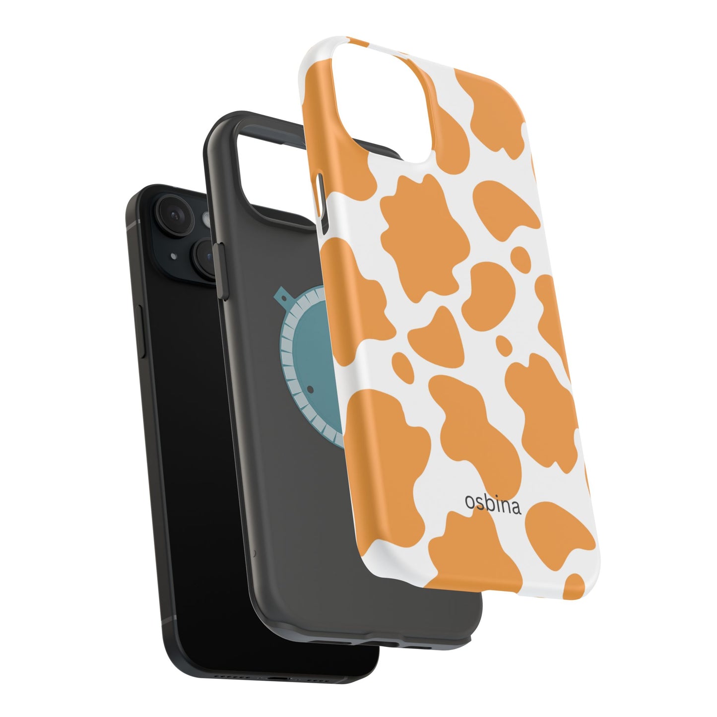 osbina | MagSafe Compatible for iPhone | Holy Cow, It’s Chic — The Orange Cow Print Case | The Season Collective