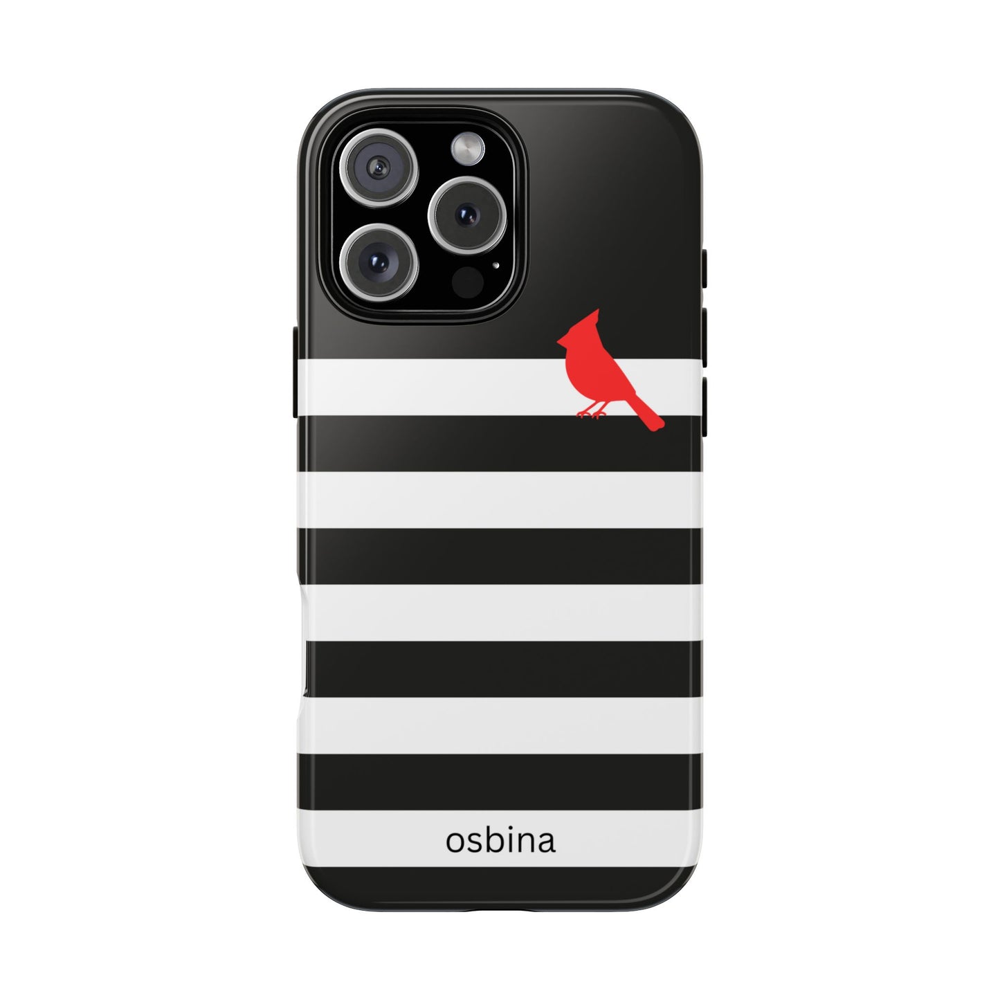 osbina | Redbird Edition Thinking of You Phone Case Black & White Stripe | Inspired By Collection