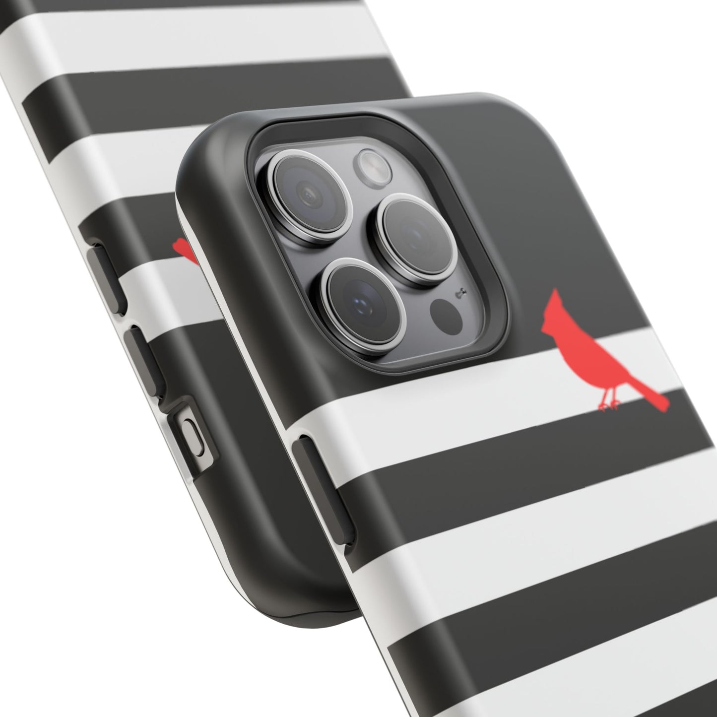 osbina | MagSafe compatible for iPhone | Redbird Edition Thinking of You Phone Case Black & White Stripe | Inspired By Collection