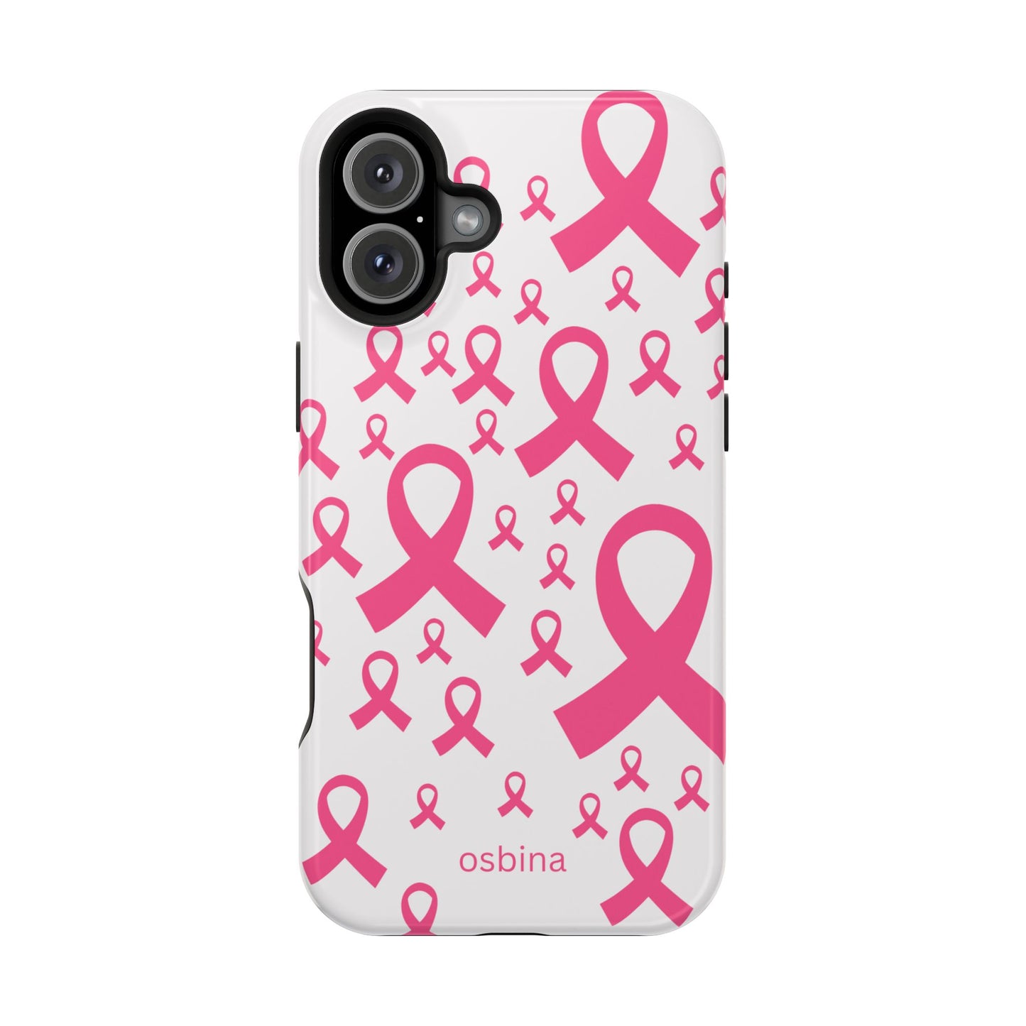 osbina | MagSafe compatible for iPhone | Limited Edition Strength in Ribbons Case in Light Pink + Soft Pink + Hot Pink | The Pink October Collection | Inspired By