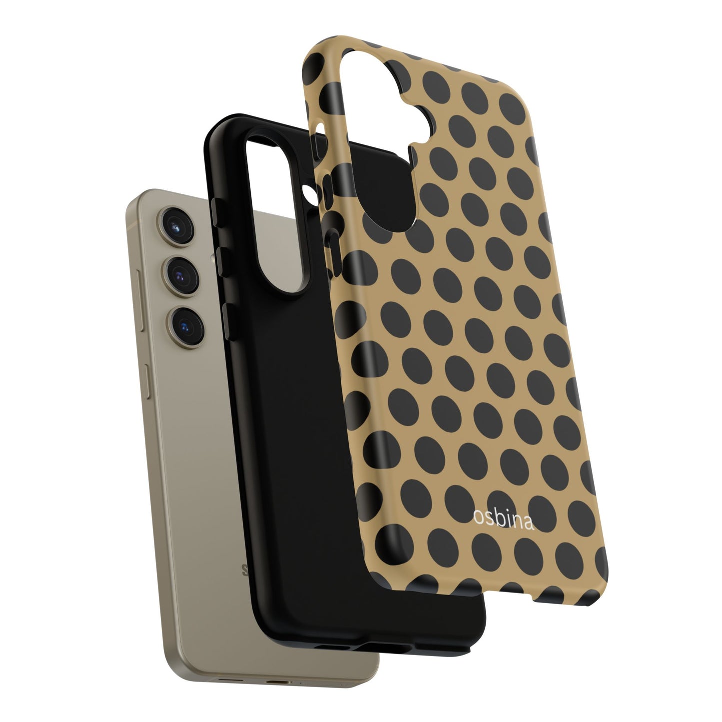 osbina | Camel Noir Dots Phone Case | Modern Muse Collection