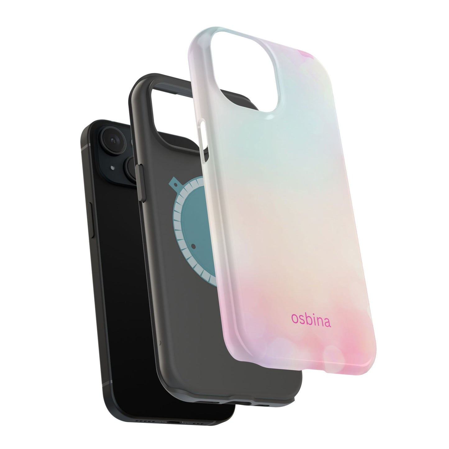 osbina | MagSafe compatible for iPhone | The Cotton Candy Hearts Case | YAYOU Collection Supporting Shine Like Sable
