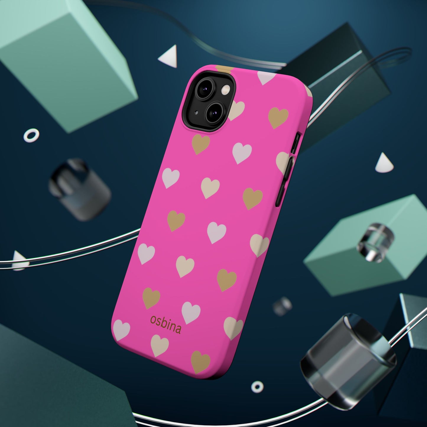 osbina | MagSafe compatible for iPhone | The Golden Hour Hearts Case | YAYOU Collection Supporting Shine Like Sable