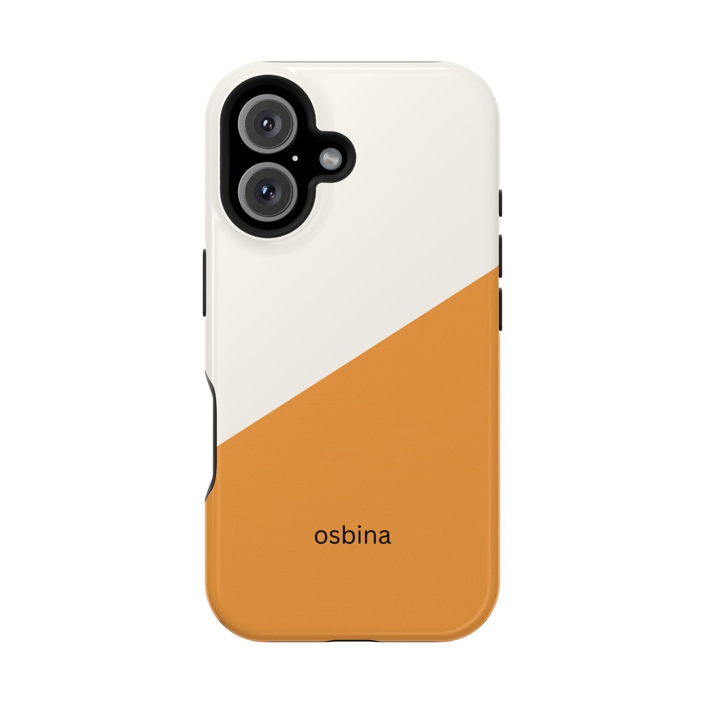 osbina | MagSafe Compatible for iPhone | Divide & Conquer — The Orange + White Split Diagonal Case | The Season Collective