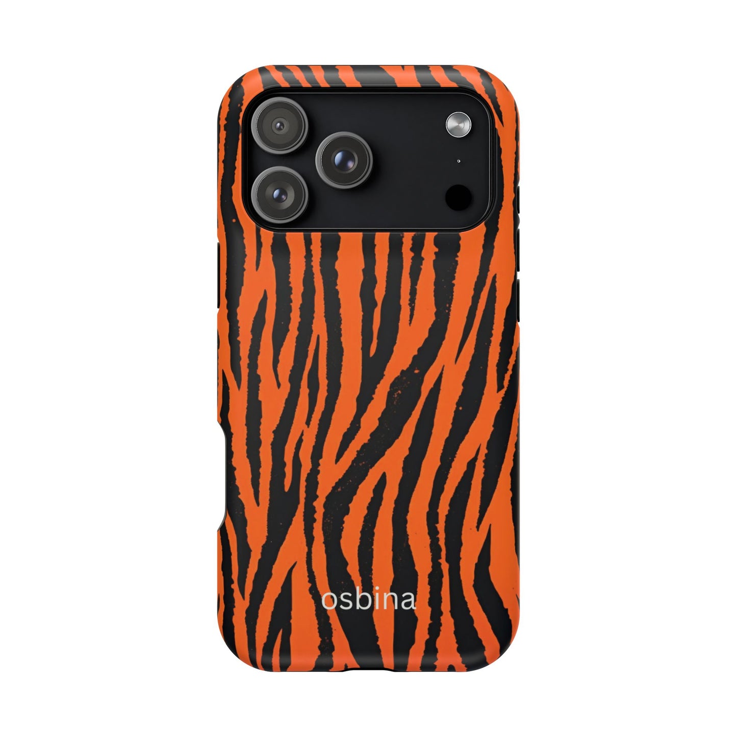 osbina | MagSafe Compatible for iPhone | Tiger, But Make It Chic — The Bengal Stripe Case in Orange + Black | The Season Collective
