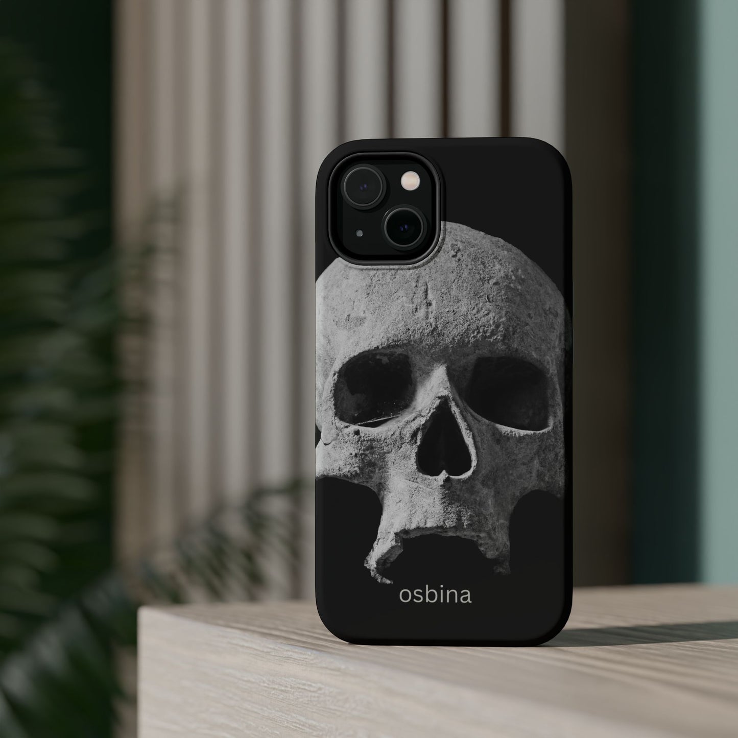 osbina | MagSafe compatible for iPhone | White Skull Phone Case | Season Collective Collection