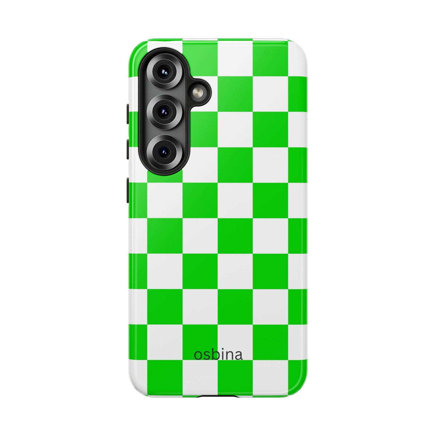 osbina | Neon Verdi Checks Phone Case | Color Edit Collection