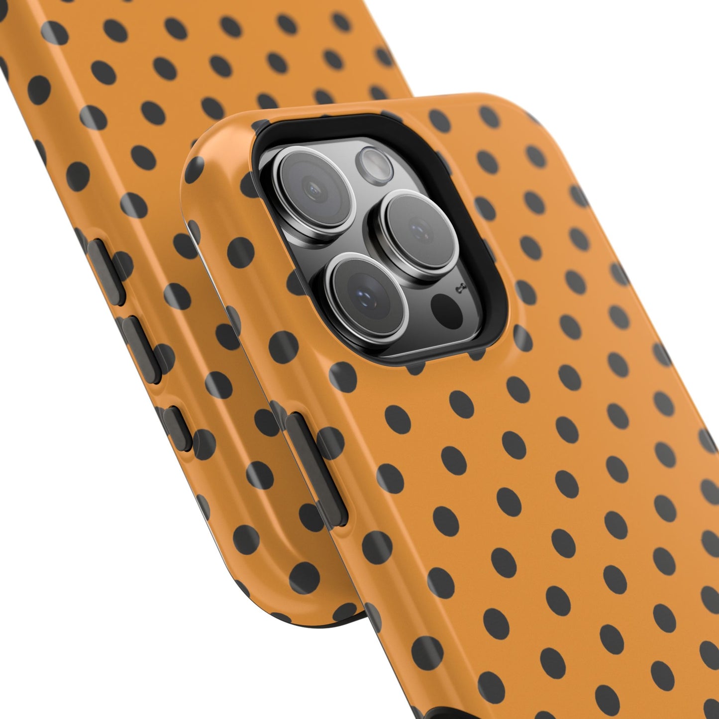 osbina | MagSafe Compatible for iPhone | Spot On Chic — The Orange + Black Polka Dot Case | The Season Collective