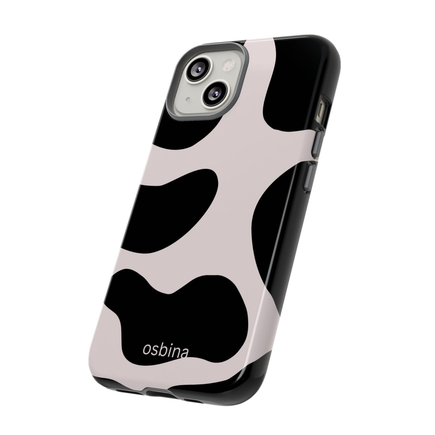 osbina | Prairie Chic Pink & Black Cow Print Phone Case | Modern Muse Collection