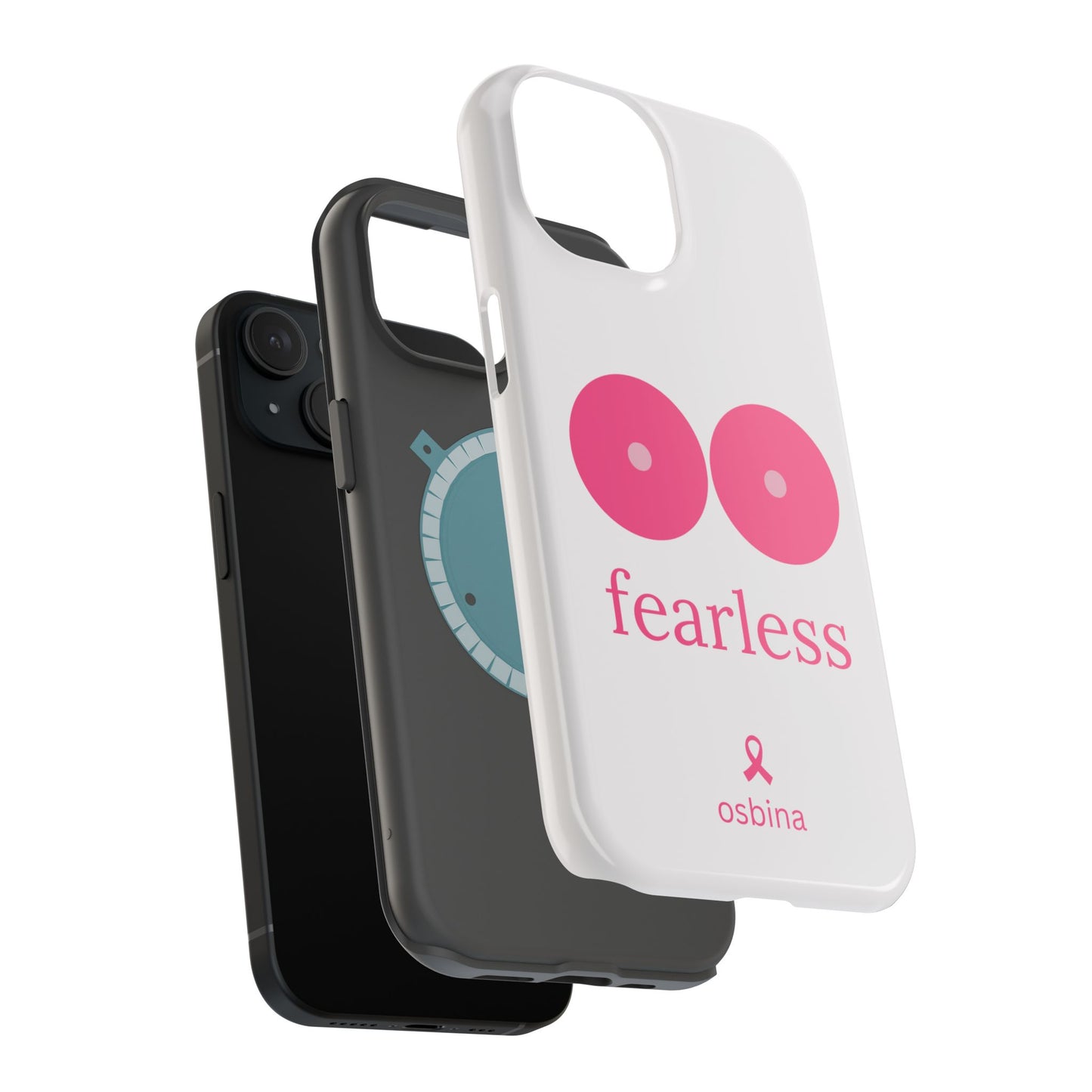 osbina | MagSafe compatible for iPhone | Limited Edition The Fearless Tatas Case in Light Pink + Soft Pink + Hot Pink | The Pink October Collection | Inspired By