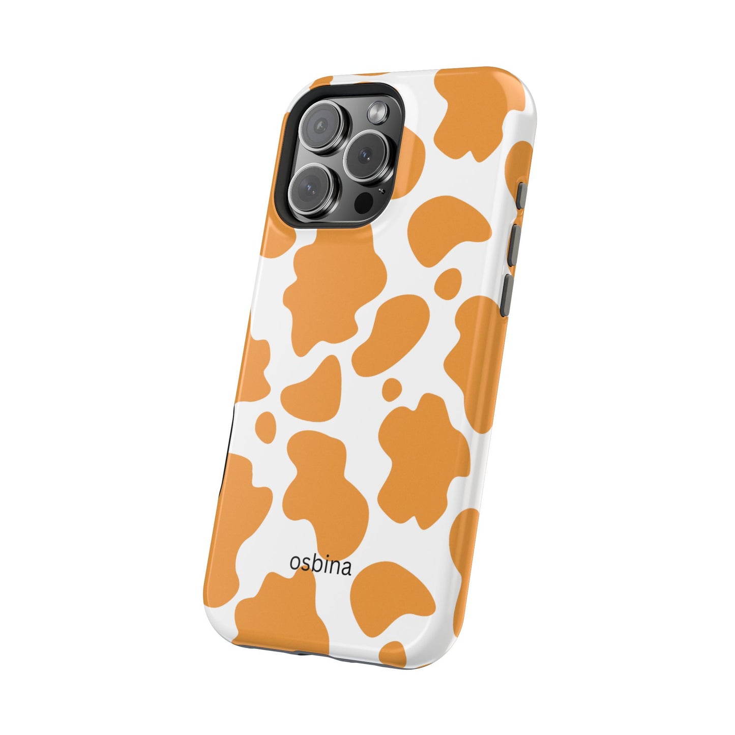 osbina | MagSafe Compatible for iPhone | Holy Cow, It’s Chic — The Orange Cow Print Case | The Season Collective