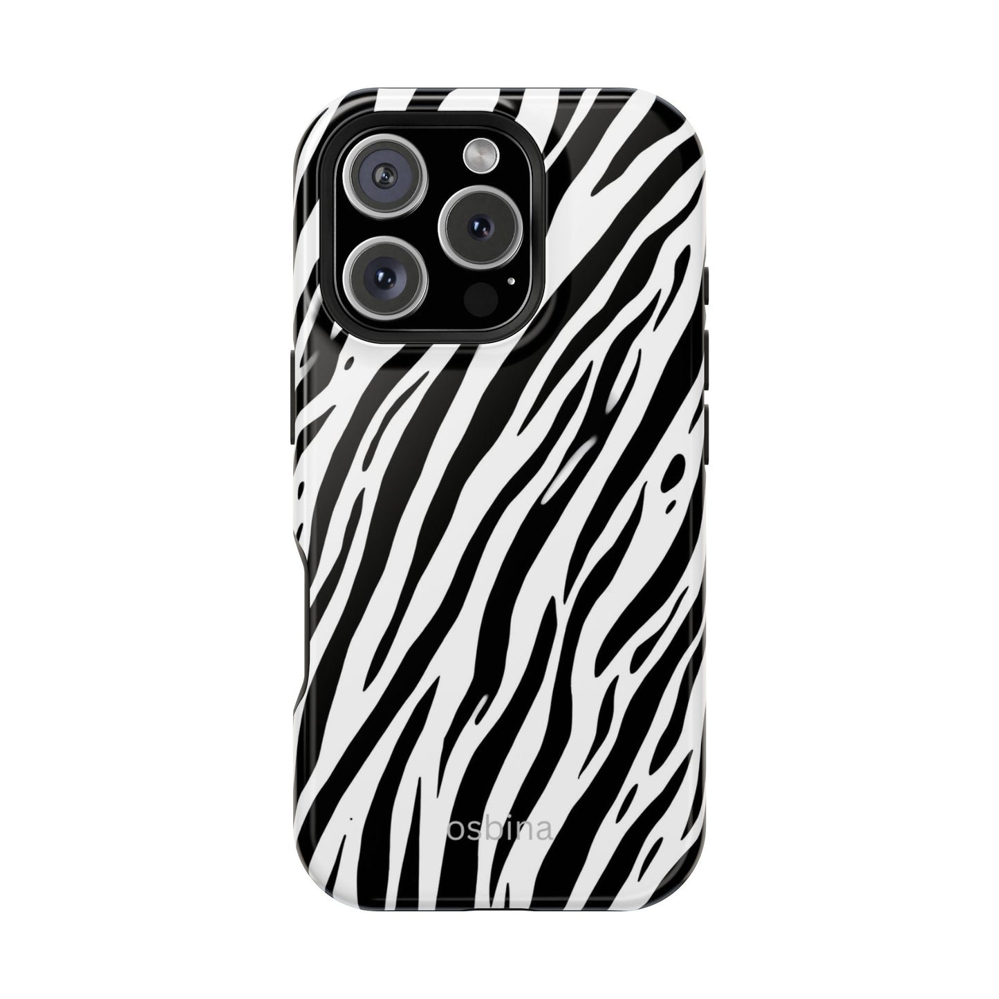 osbina | MagSafe Compatible for iPhone | The Bengal Bold Stripe Case in White + Black | The Season Collective