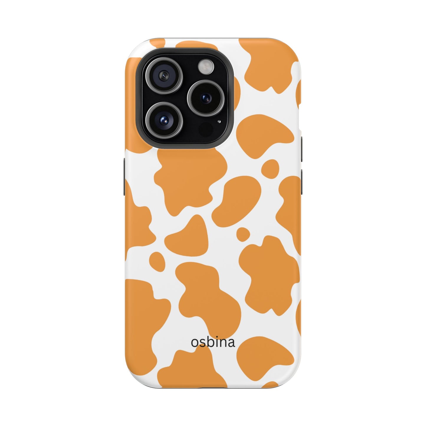 osbina | MagSafe Compatible for iPhone | Holy Cow, It’s Chic — The Orange Cow Print Case | The Season Collective