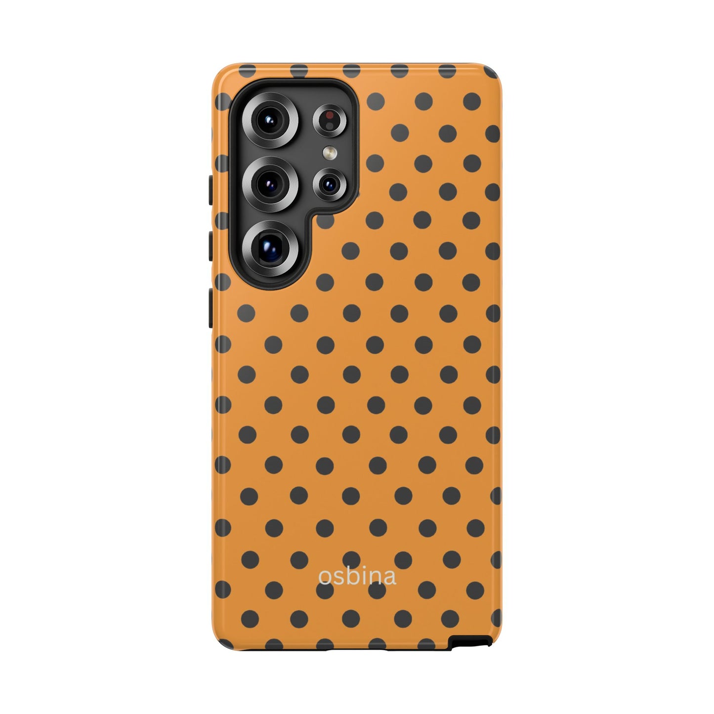 osbina | Spot On Chic — The Orange + Black Polka Dot Case | The Season Collective