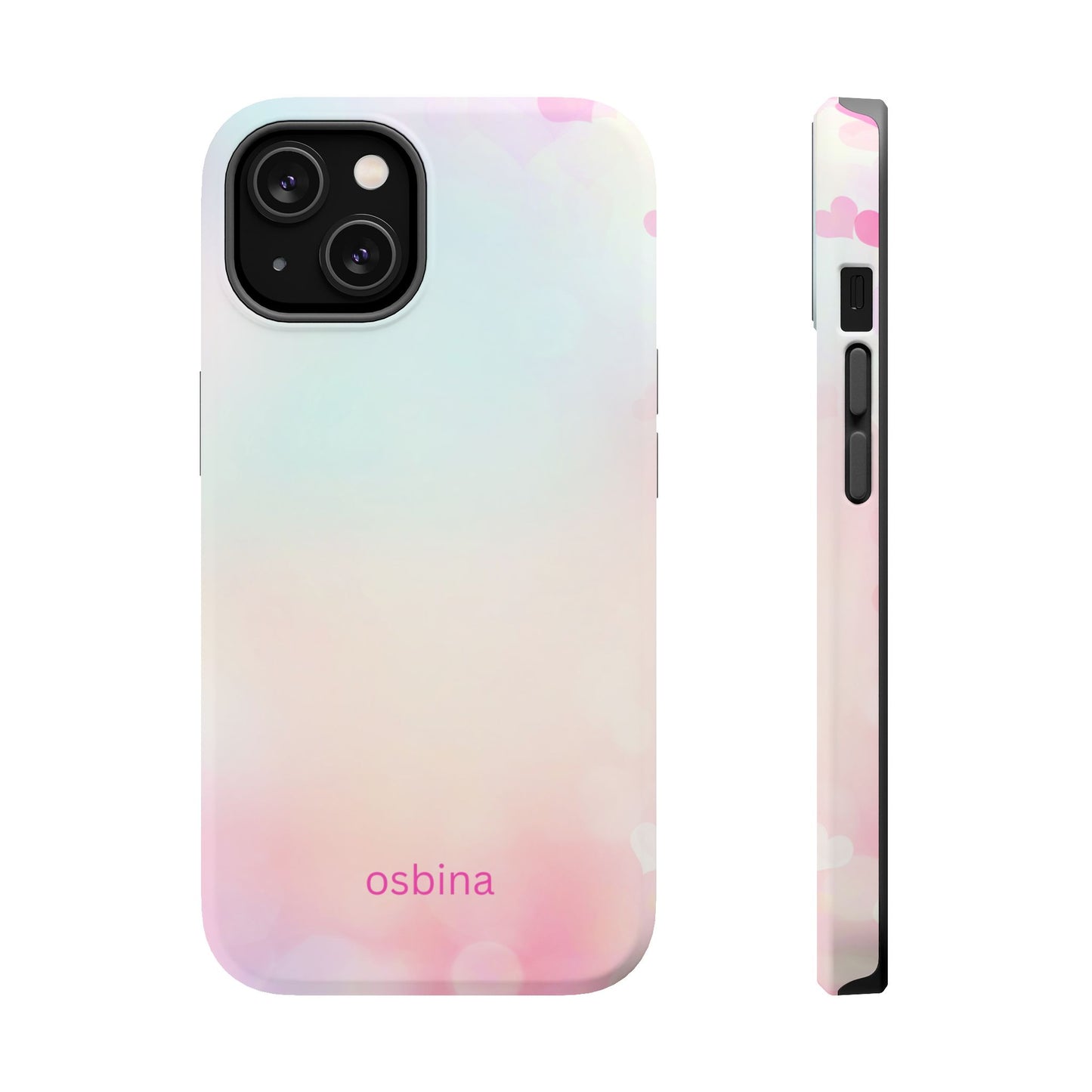 osbina | MagSafe compatible for iPhone | The Cotton Candy Hearts Case | YAYOU Collection Supporting Shine Like Sable