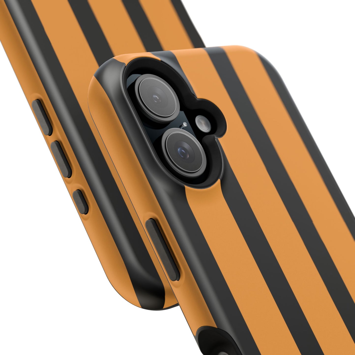 osbina | MagSafe Compatible for iPhone | The Statement Stripe Case in Black + Orange | The Season Collective
