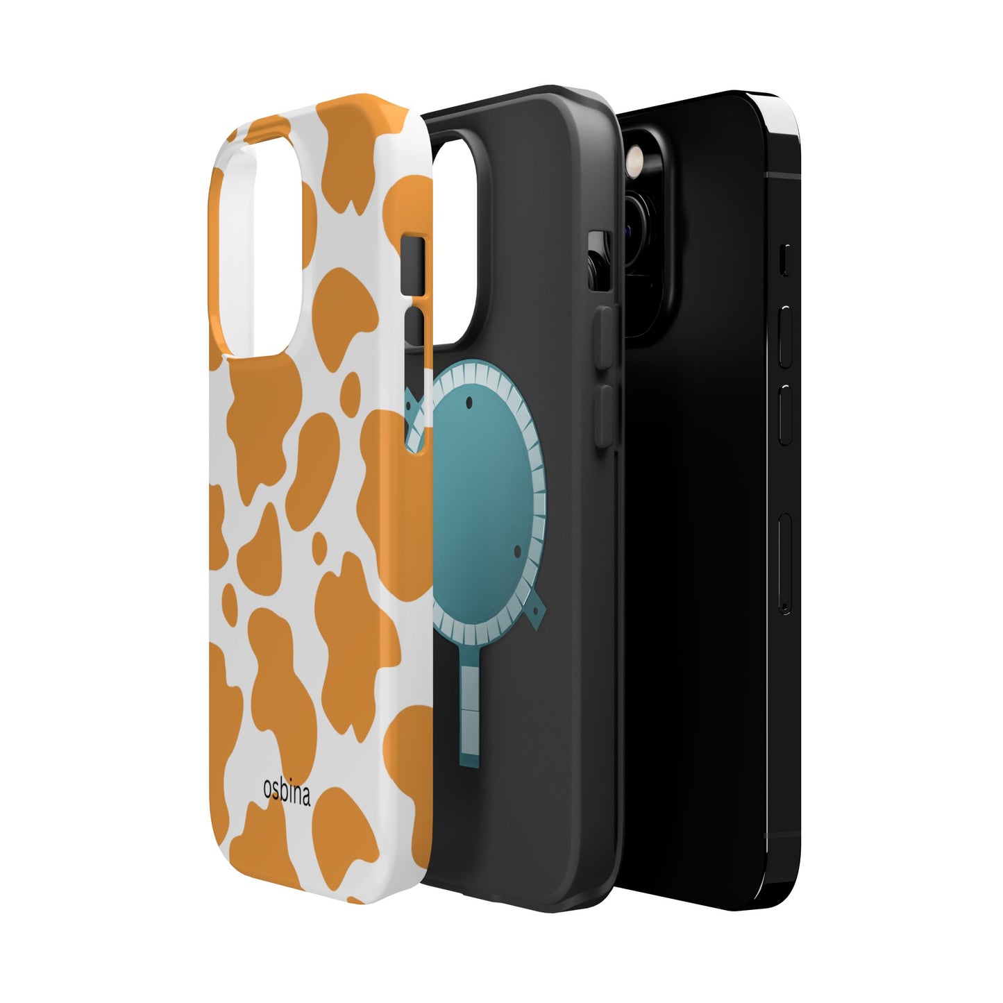 osbina | MagSafe Compatible for iPhone | Holy Cow, It’s Chic — The Orange Cow Print Case | The Season Collective