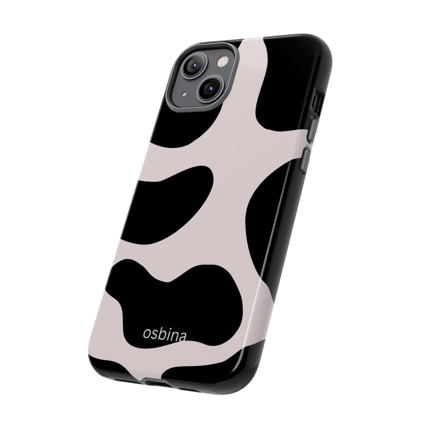 osbina | Prairie Chic Pink & Black Cow Print Phone Case | Modern Muse Collection