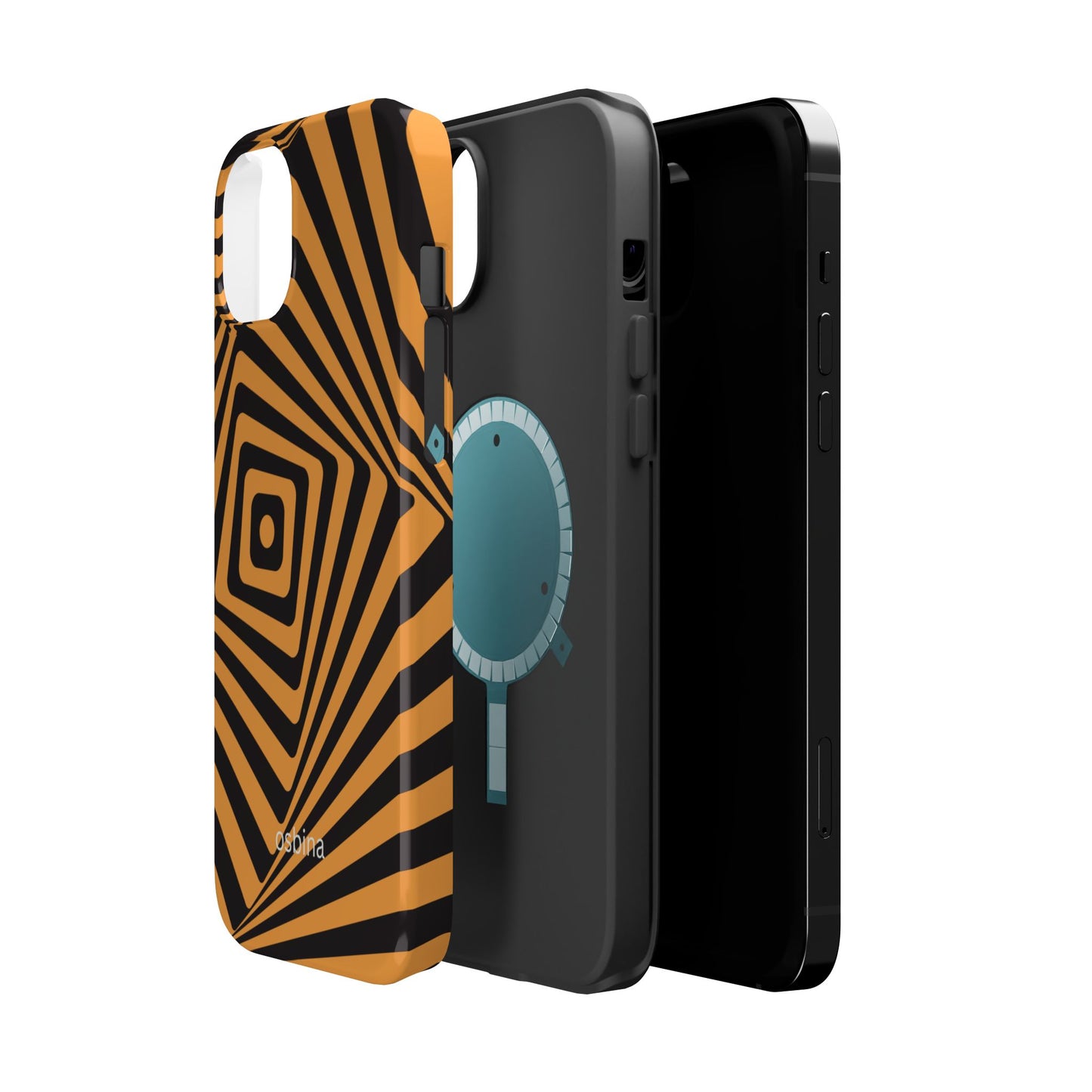 osbina | MagSafe Compatible for iPhone | Step Into the Zone — The Orange + Black Spiral Case | The Season Collective