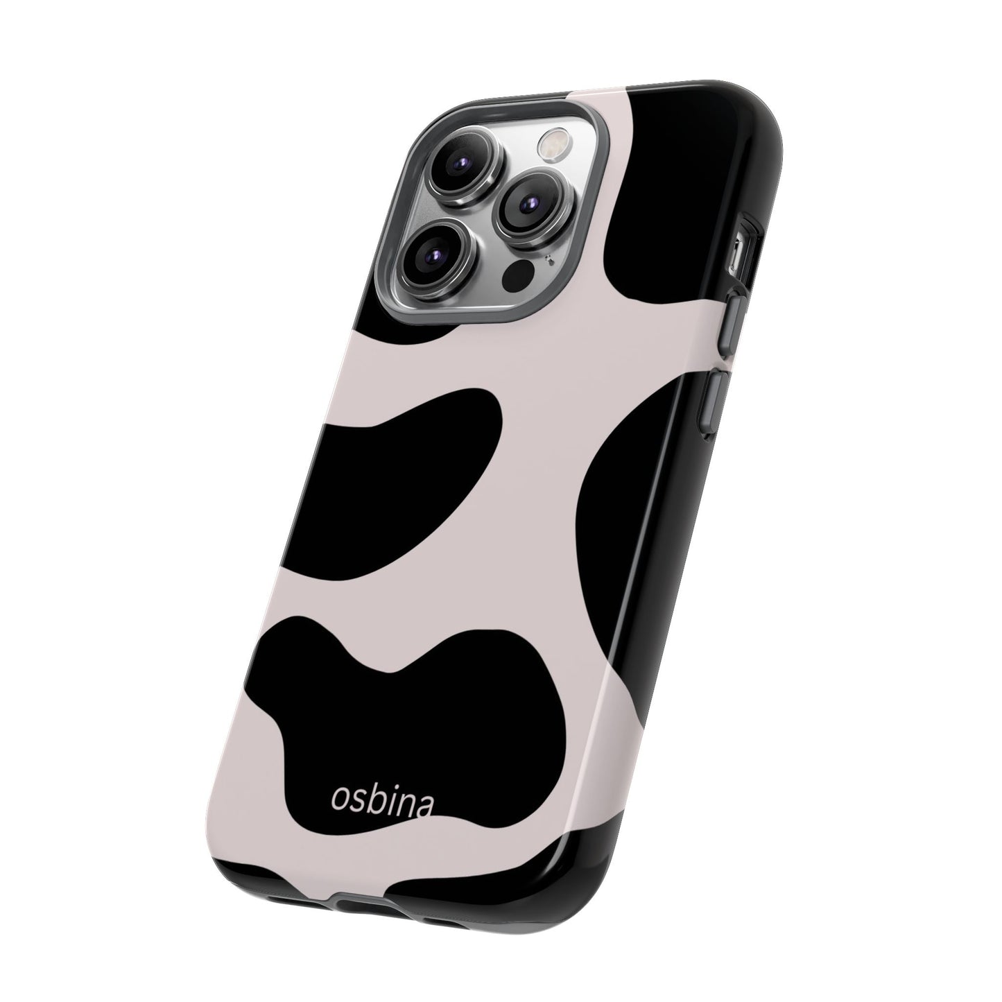 osbina | Prairie Chic Pink & Black Cow Print Phone Case | Modern Muse Collection