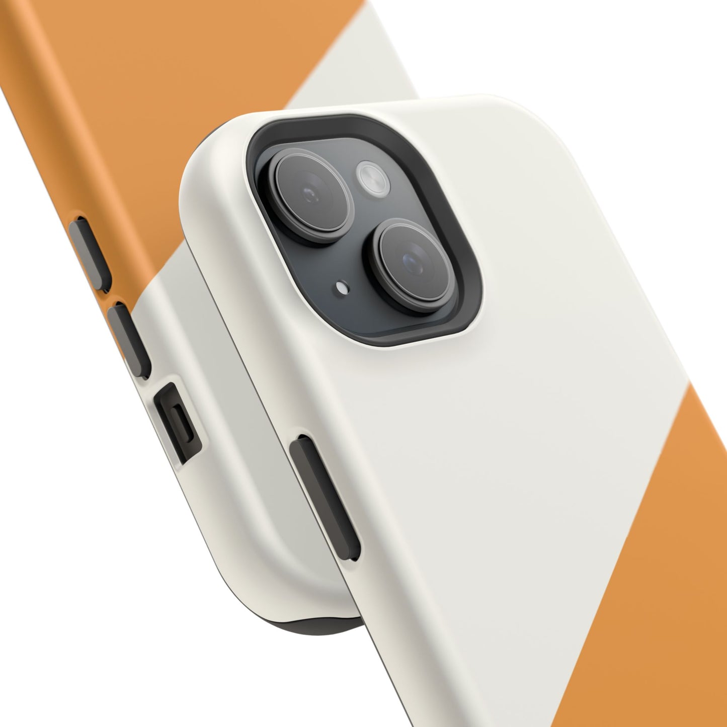 osbina | MagSafe Compatible for iPhone | Divide & Conquer — The Orange + White Split Diagonal Case | The Season Collective