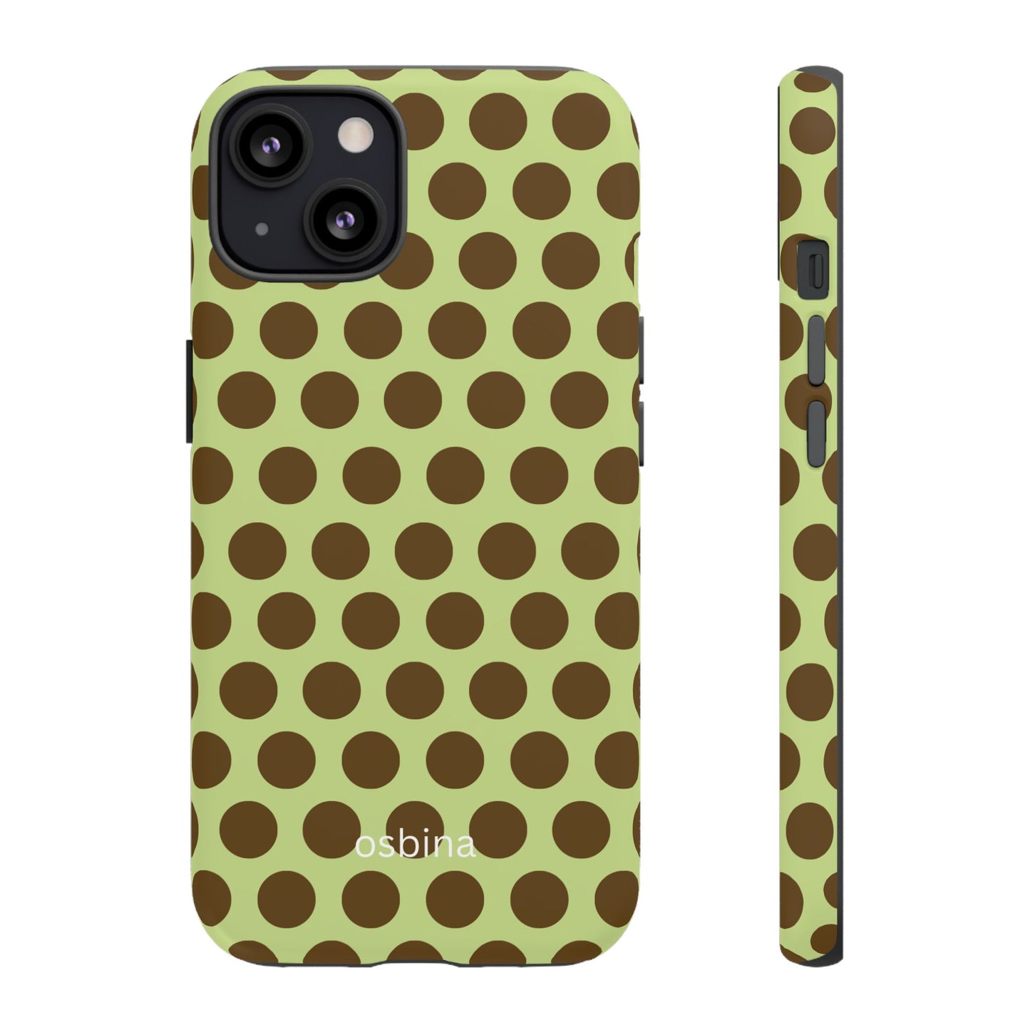 osbina | Chartreuse Cocoa Dots Phone Case | Color Edit Collection