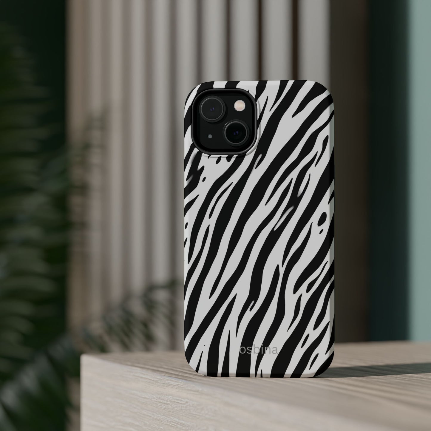 osbina | MagSafe Compatible for iPhone | The Bengal Bold Stripe Case in White + Black | The Season Collective