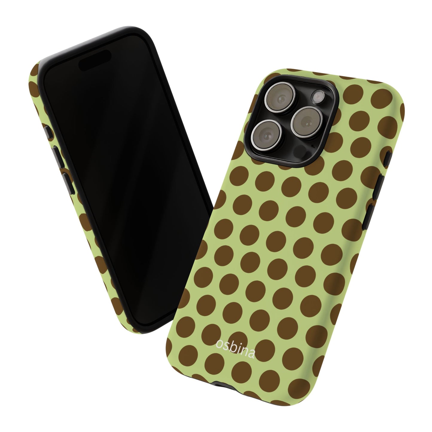 osbina | Chartreuse Cocoa Dots Phone Case | Color Edit Collection