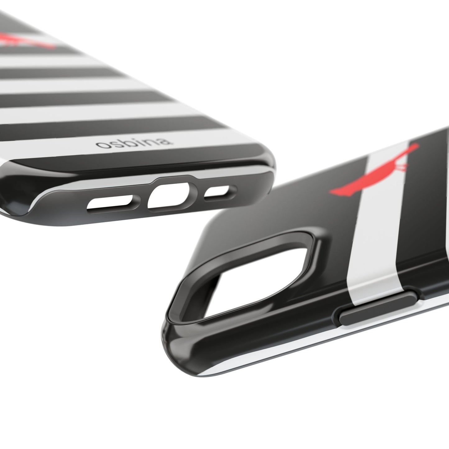 osbina | MagSafe compatible for iPhone | Redbird Edition Thinking of You Phone Case Black & White Stripe | Inspired By Collection