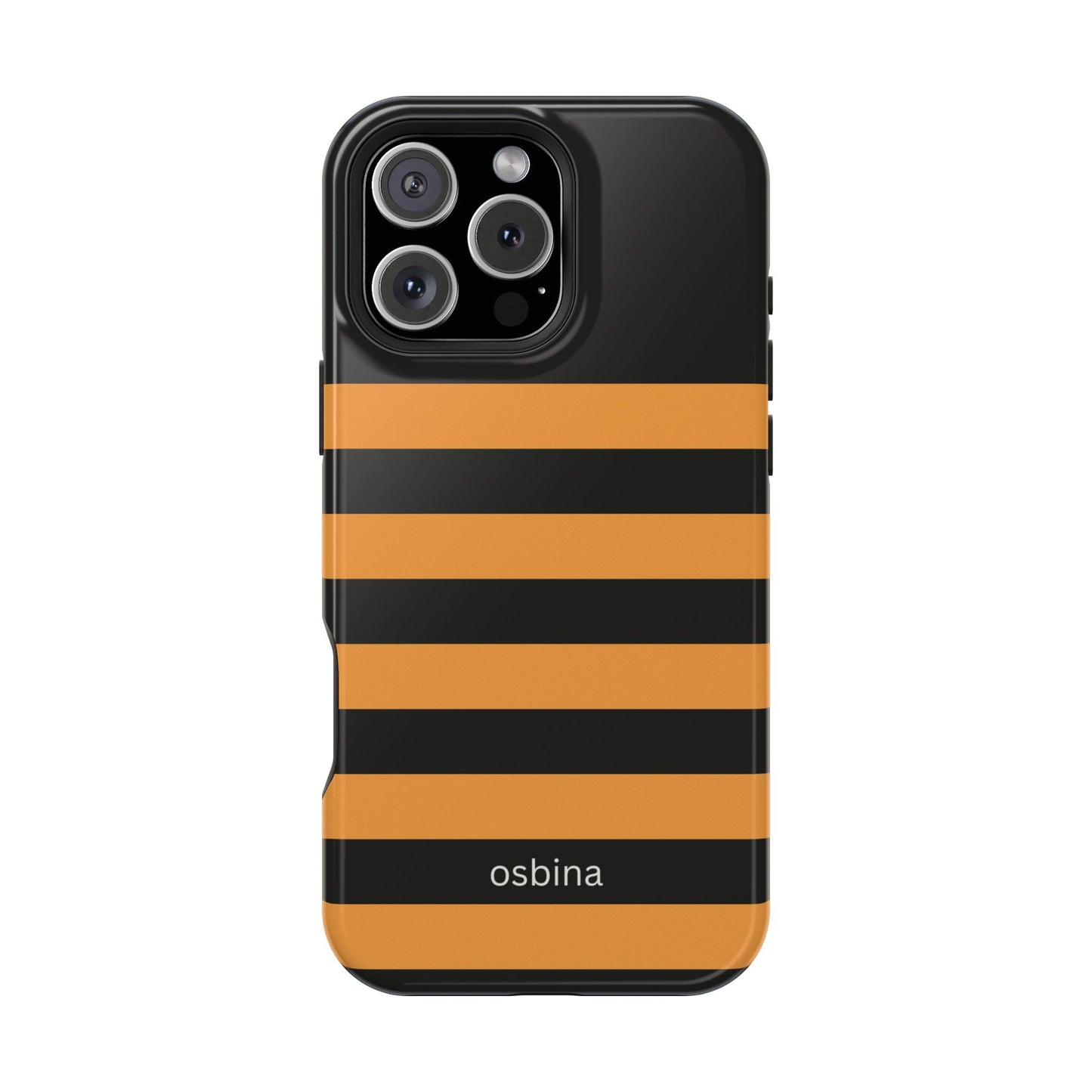 osbina | MagSafe Compatible for iPhone | The Horizon Stripe Case in Black + Orange | The Season Collective