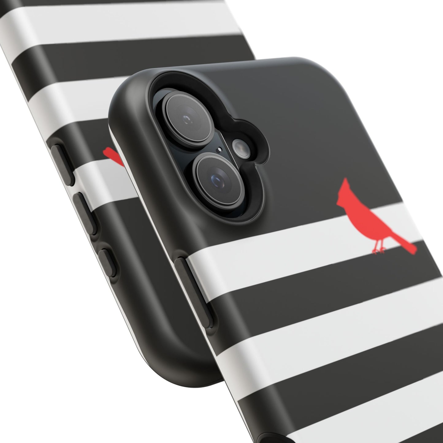osbina | MagSafe compatible for iPhone | Redbird Edition Thinking of You Phone Case Black & White Stripe | Inspired By Collection
