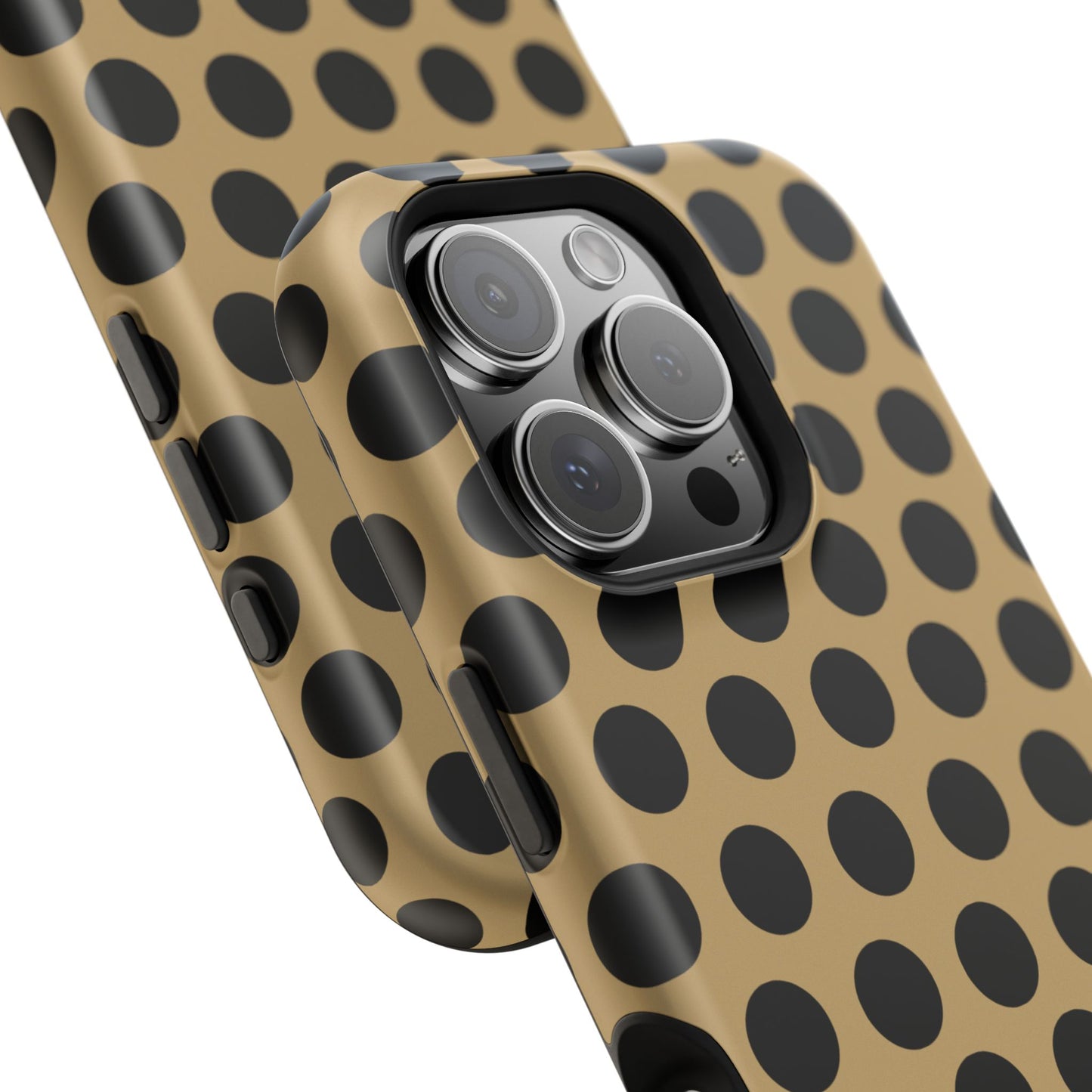 osbina | MagSafe compatible for iPhone | Camel Noir Dots Phone Case | Modern Muse Collection