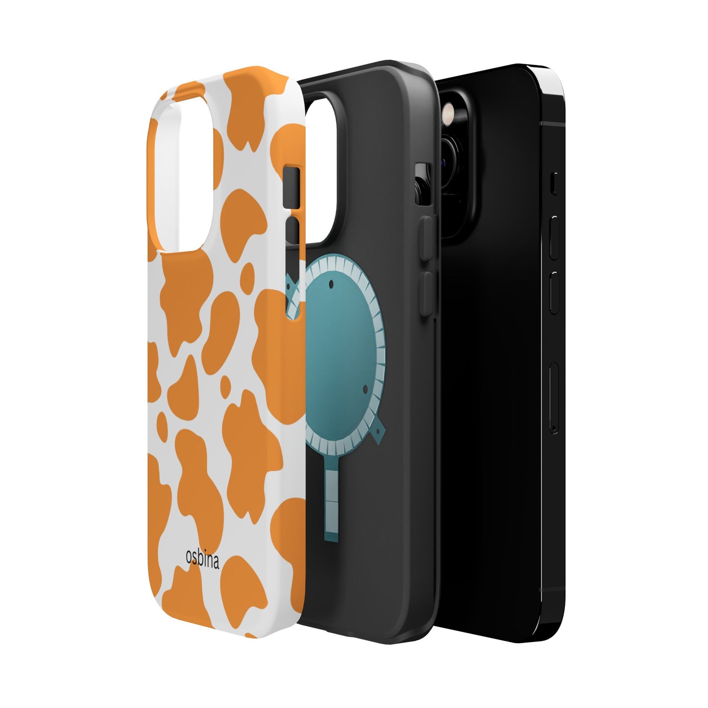 osbina | MagSafe Compatible for iPhone | Holy Cow, It’s Chic — The Orange Cow Print Case | The Season Collective
