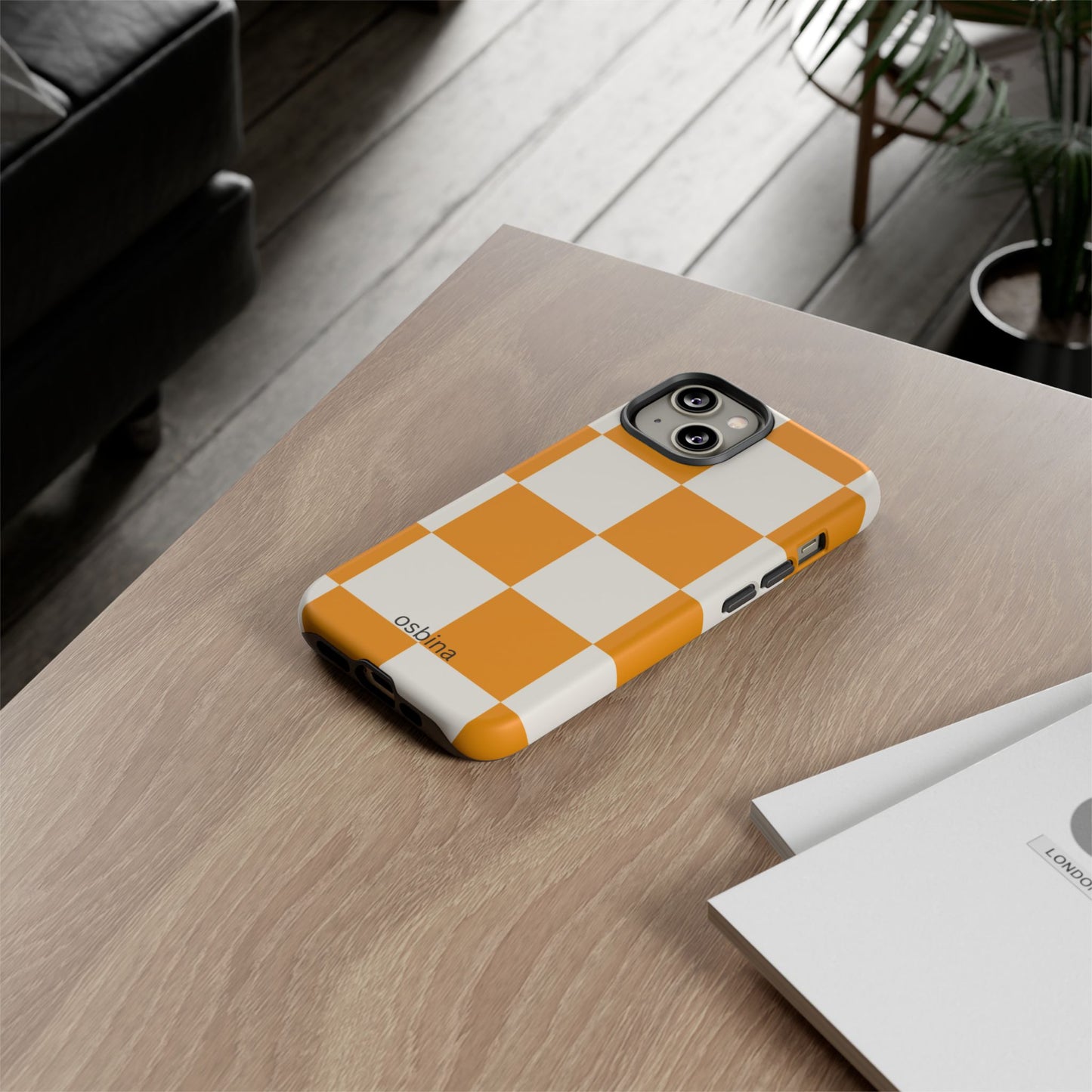 osbina | Check You Out — The Orange + White Check Case | The Season Collective
