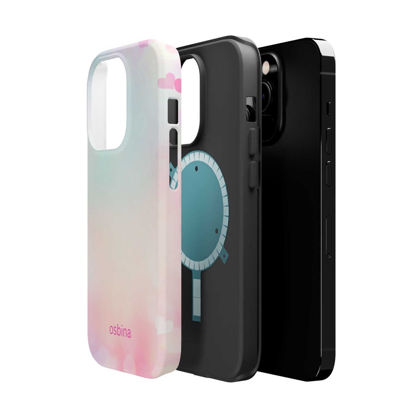 osbina | MagSafe compatible for iPhone | The Cotton Candy Hearts Case | YAYOU Collection Supporting Shine Like Sable