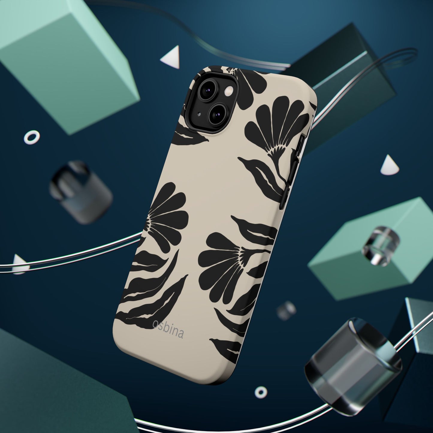 osbina | MagSafe compatible for iPhone | Obsidian Bloom Flower Phone Case | Modern Muse Collection