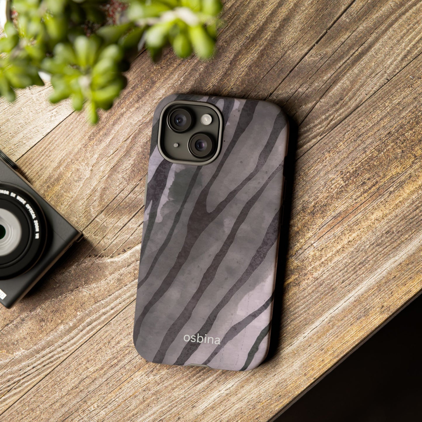 osbina | Stripes on Point — The Muted Gray + Black Tiger Case | The Season Collective
