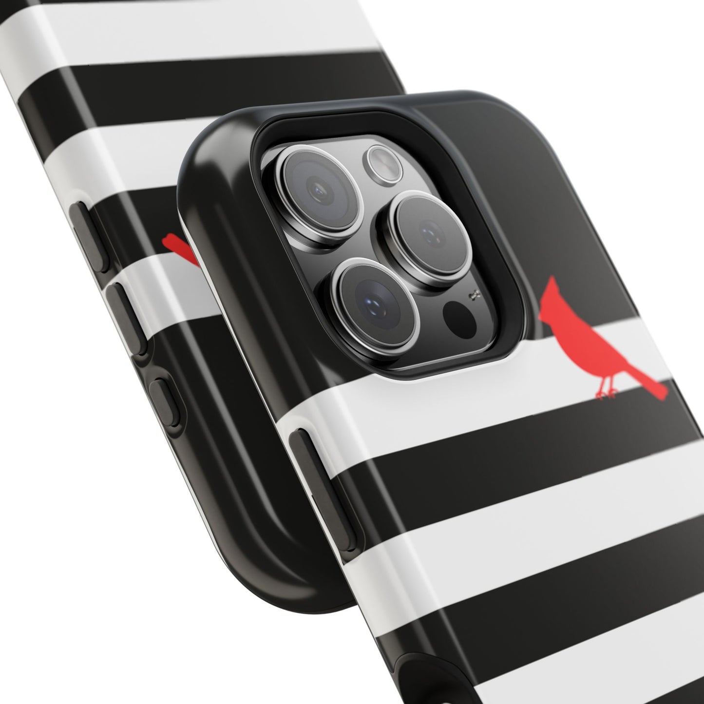 osbina | MagSafe compatible for iPhone | Redbird Edition Thinking of You Phone Case Black & White Stripe | Inspired By Collection
