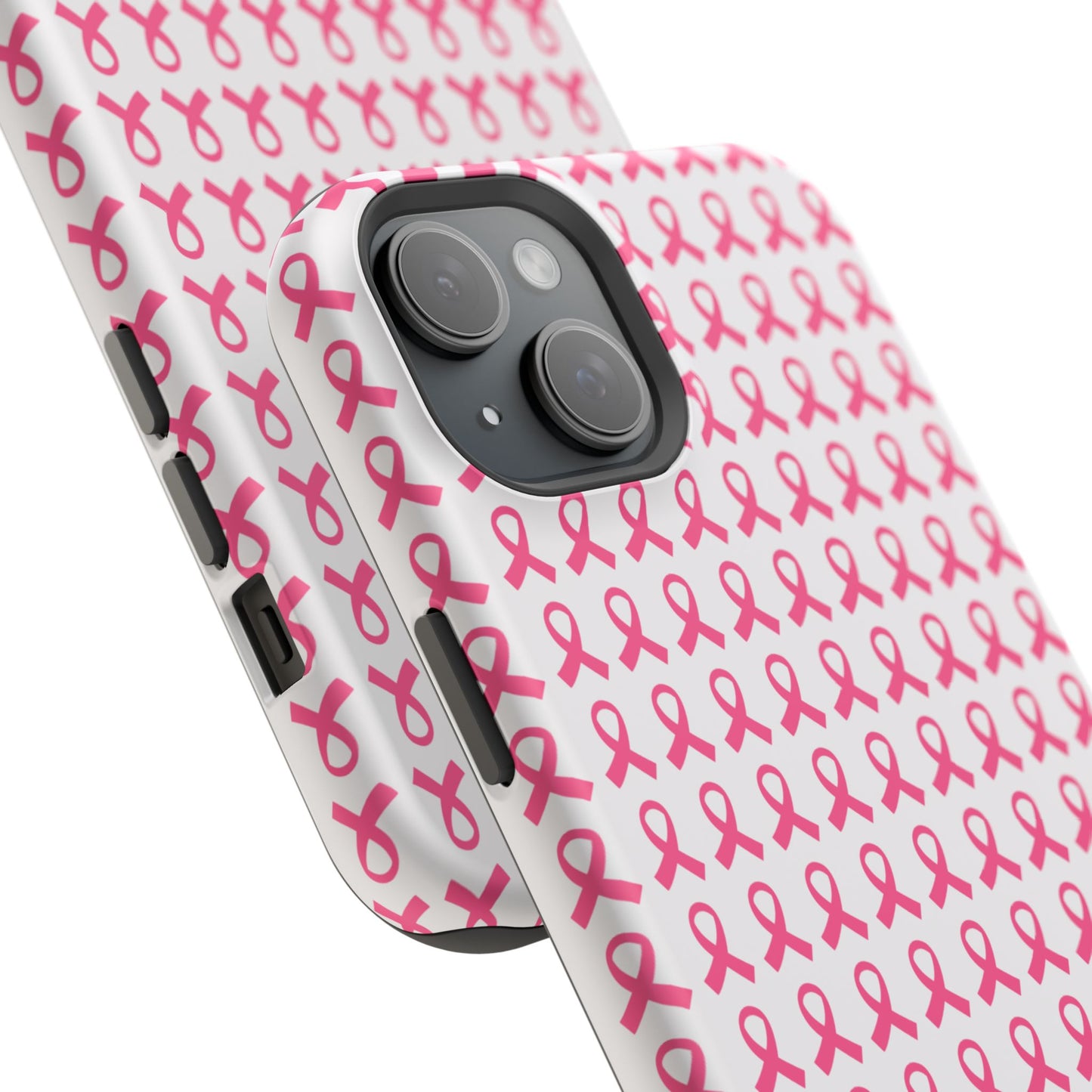 osbina | MagSafe compatible for iPhone | Limited Edition The Side By Side Pink Ribbons Case in Light Pink + Soft Pink + Hot Pink | The Pink October Collection | Inspired By