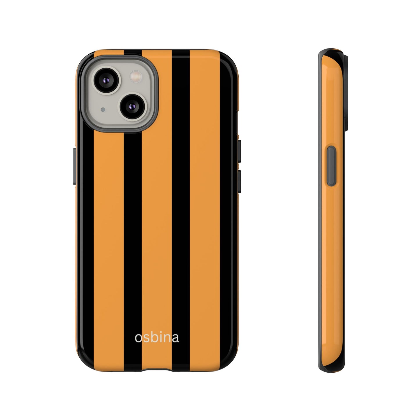 osbina | The Statement Stripe Case in Black + Orange | The Season Collective