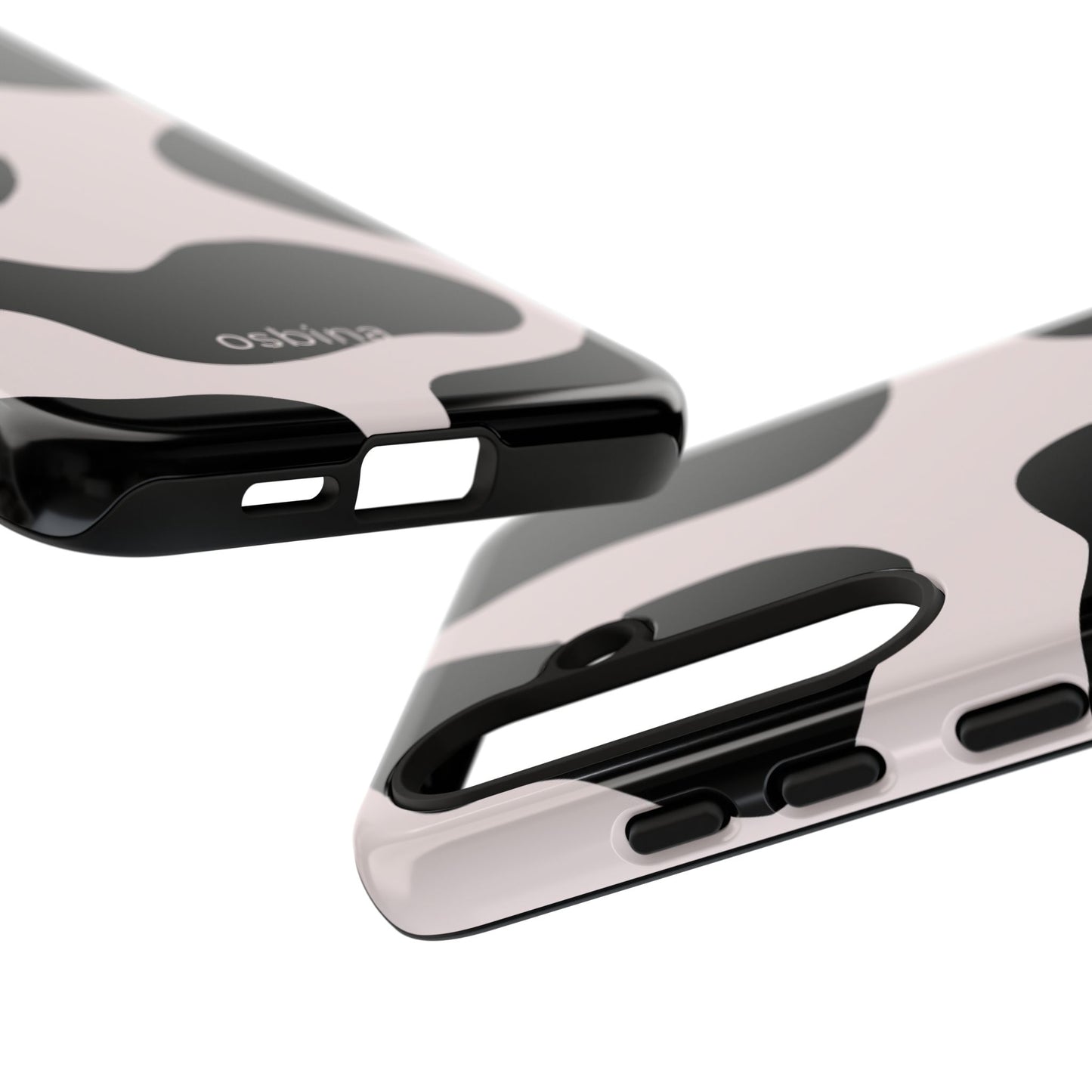 osbina | Prairie Chic Pink & Black Cow Print Phone Case | Modern Muse Collection