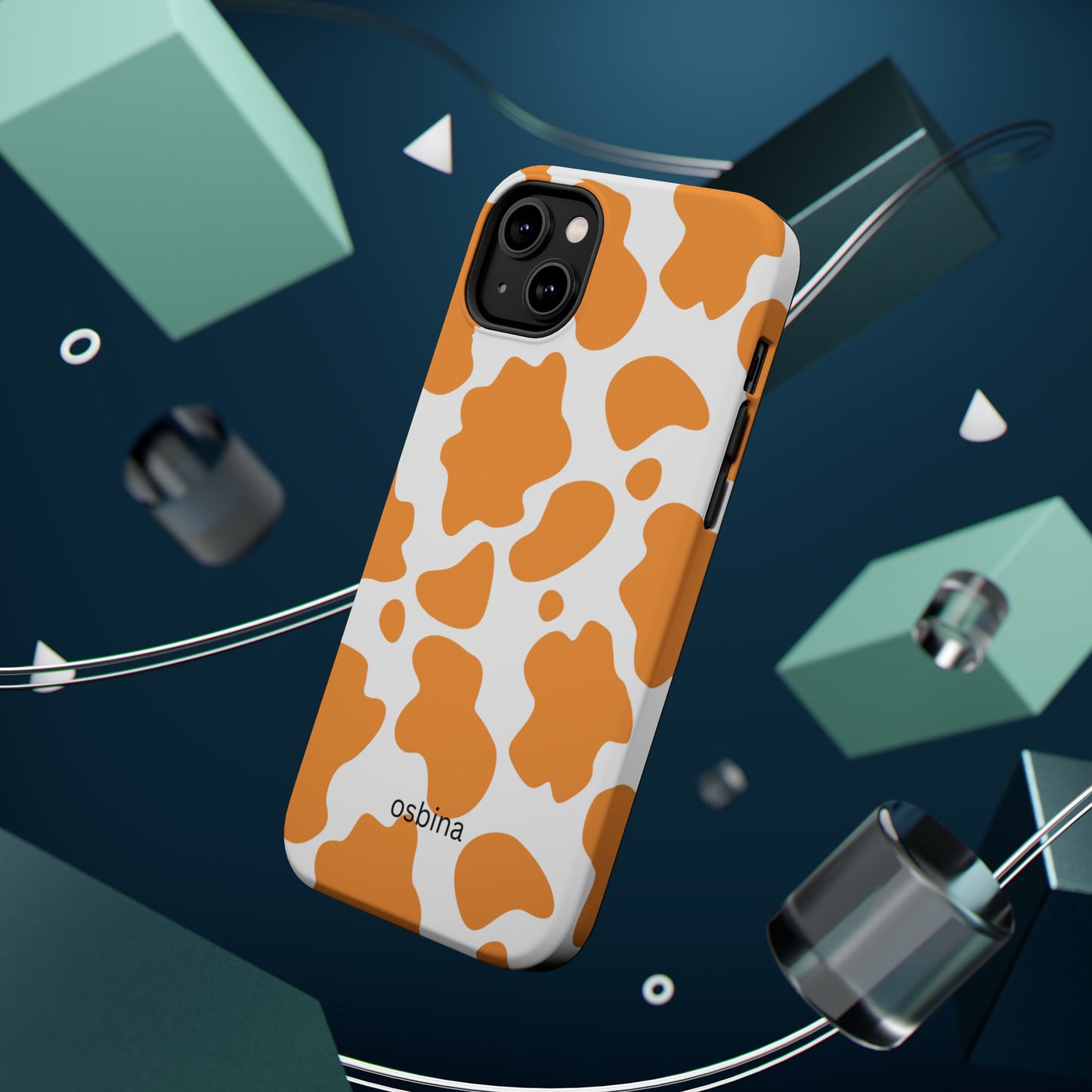 osbina | MagSafe Compatible for iPhone | Holy Cow, It’s Chic — The Orange Cow Print Case | The Season Collective