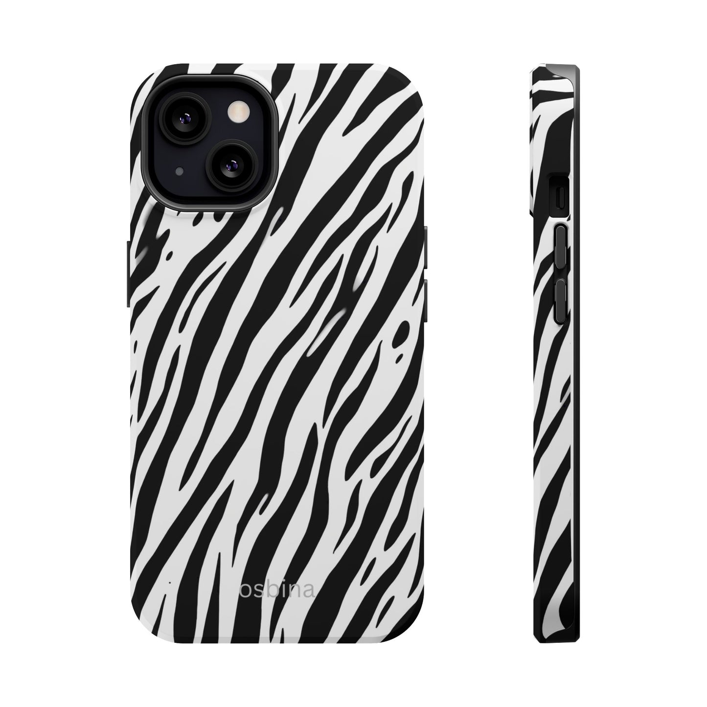 osbina | MagSafe Compatible for iPhone | The Bengal Bold Stripe Case in White + Black | The Season Collective