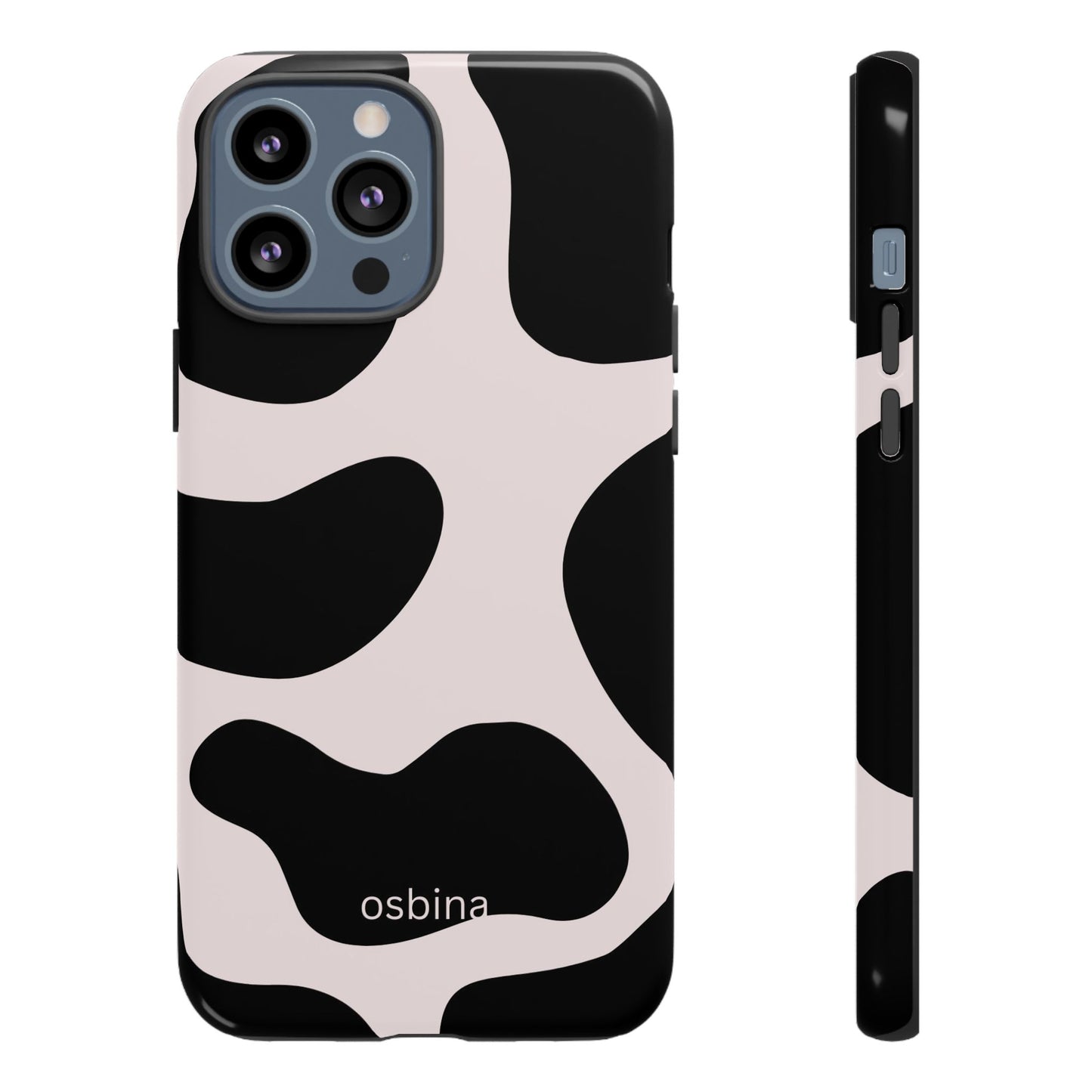 osbina | Prairie Chic Pink & Black Cow Print Phone Case | Modern Muse Collection