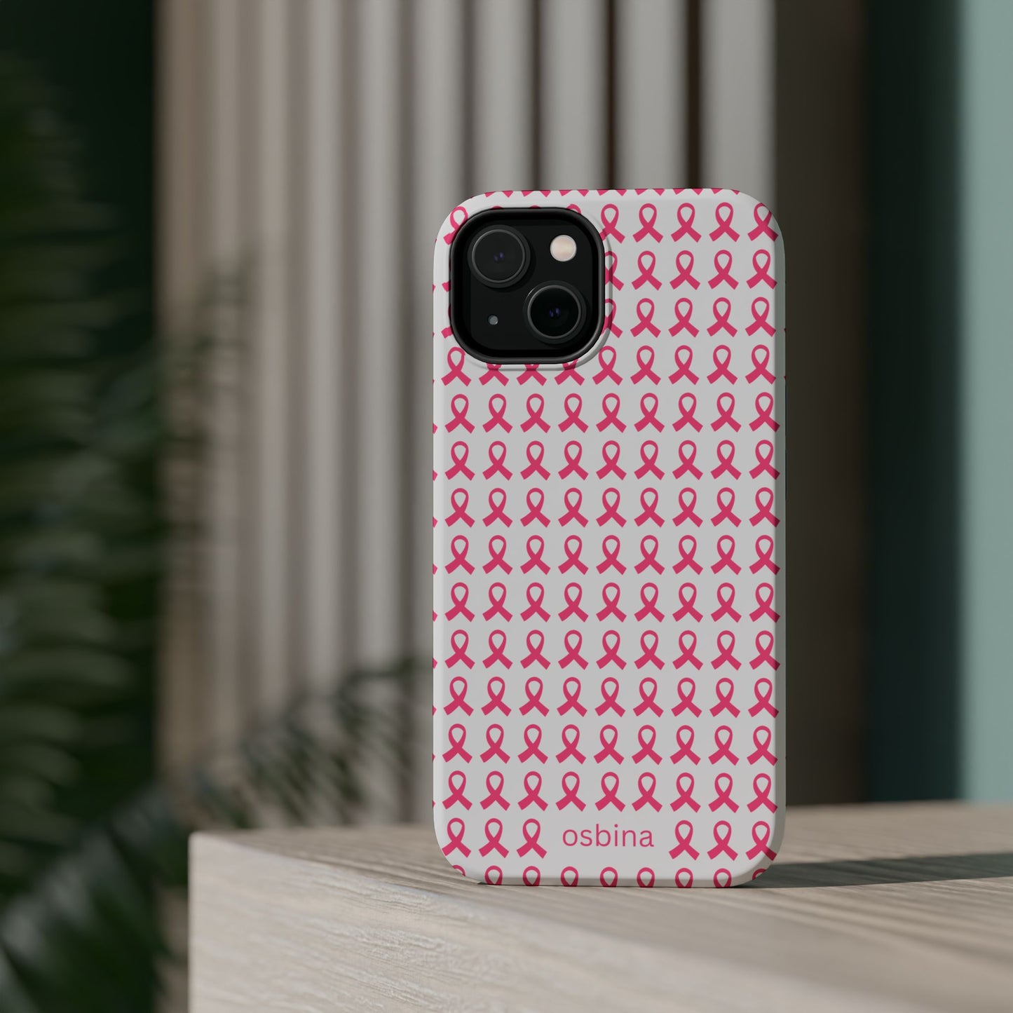 osbina | MagSafe compatible for iPhone | Limited Edition The Side By Side Pink Ribbons Case in Light Pink + Soft Pink + Hot Pink | The Pink October Collection | Inspired By